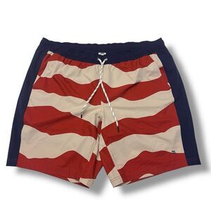 AKHG Alaskan Hardgear Shorts Mens 2XL Flag USA Lined Stretch Swim Outdoor Trunks